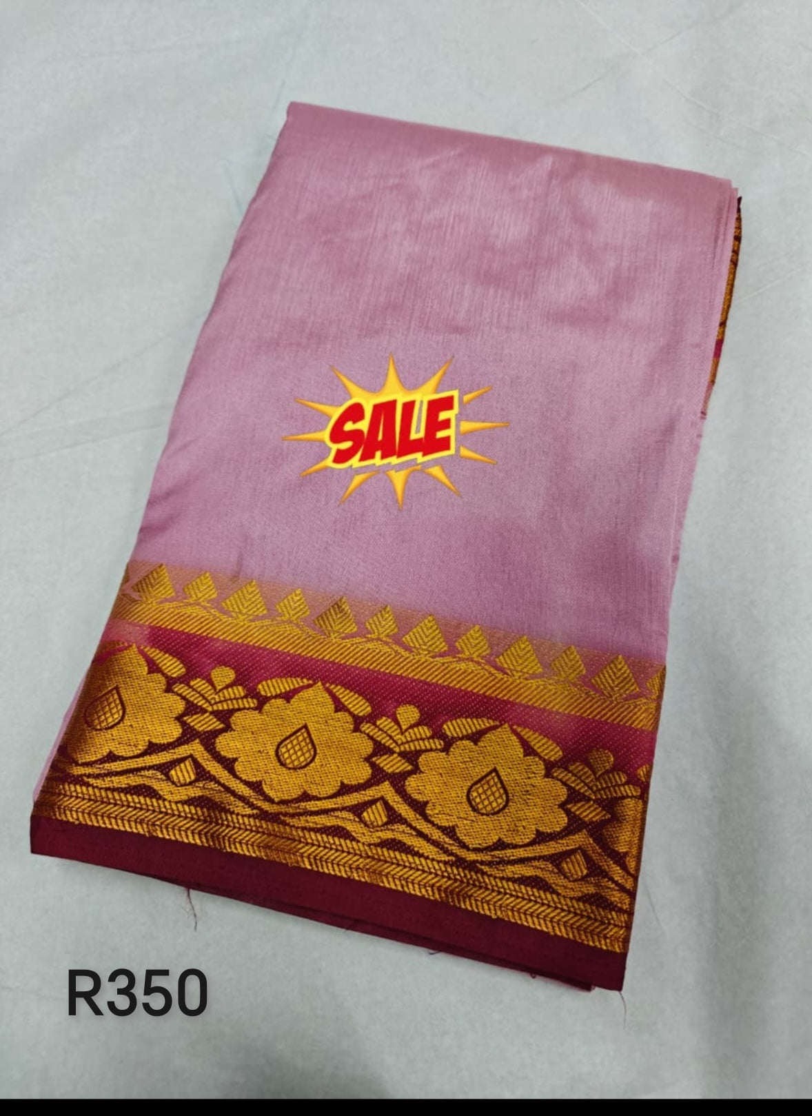 Pink and maroon saree
