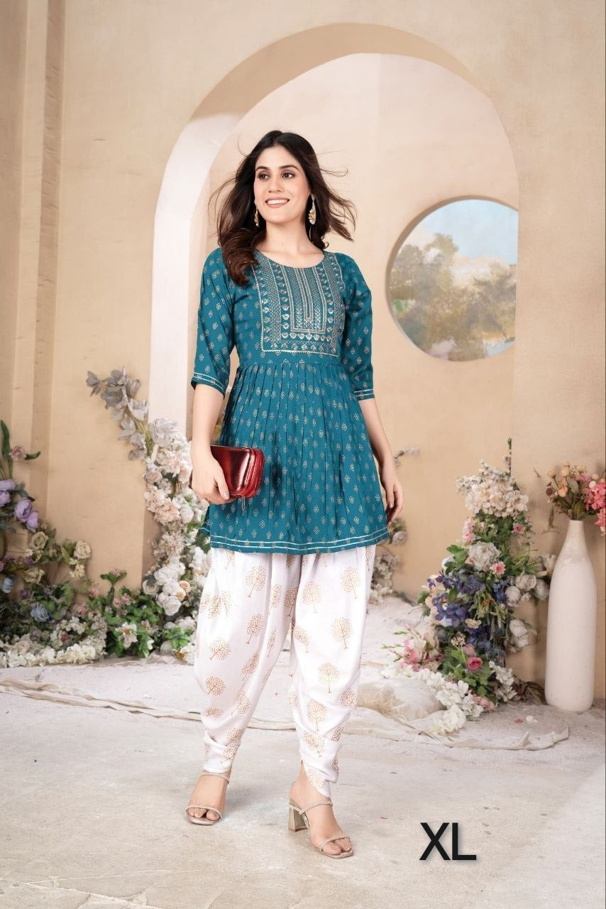 Teal and white co-ord