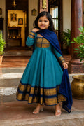 blue south Indian inspired anarkali