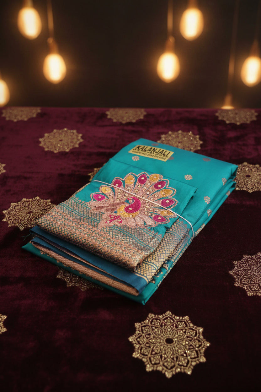 paithani peacock inspired silk sari
