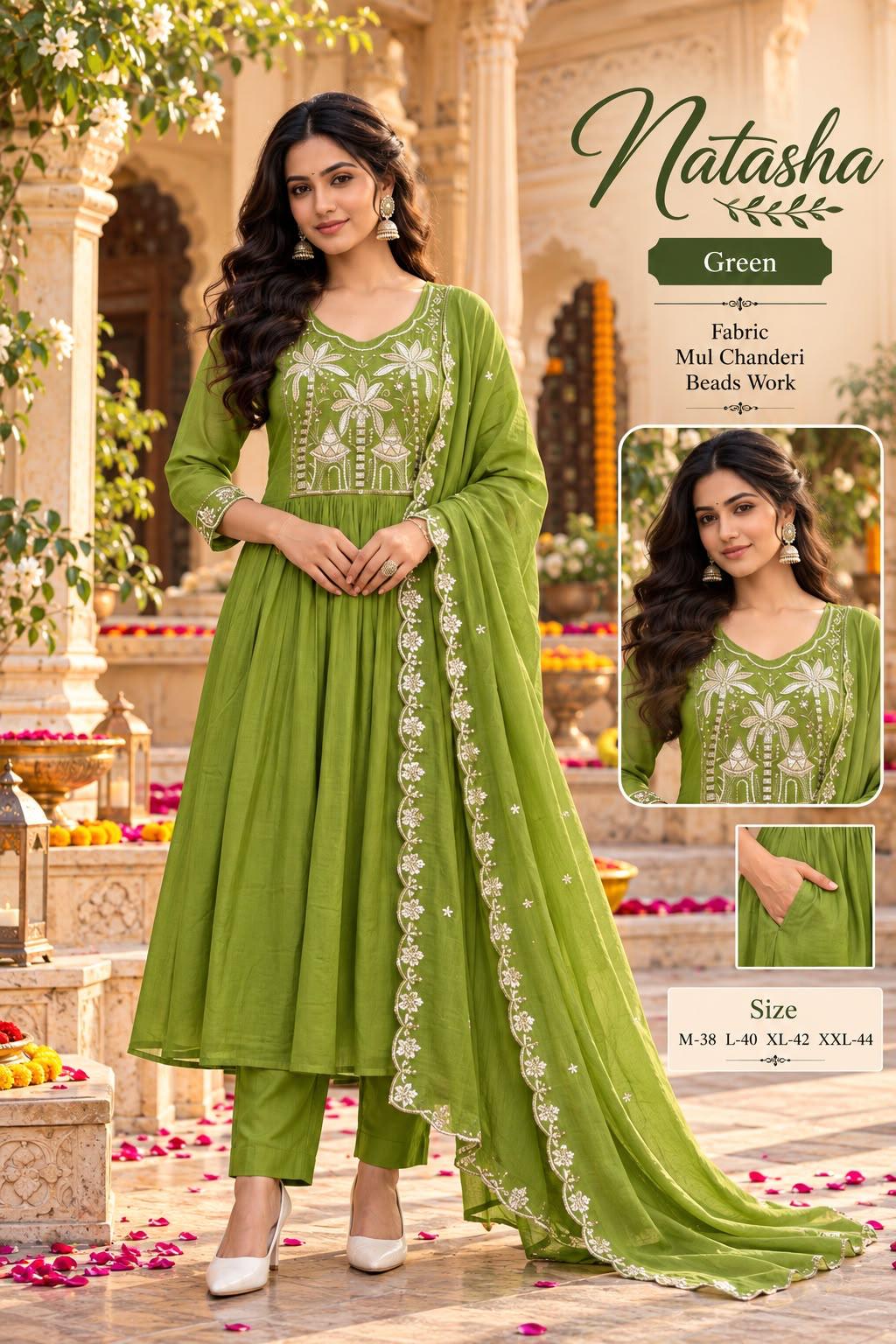 Green 3pc salwar