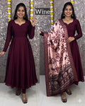 Wine plus size Anarkali