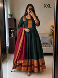 Bottle green south Indian inspired anarkali
