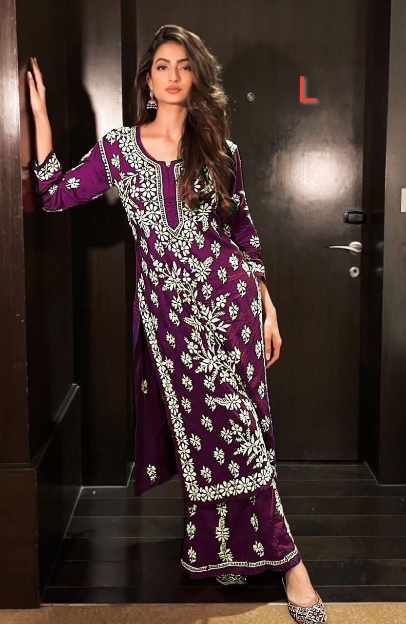 purple and white co-ord