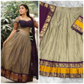 Beige and maroon south Indian inspired lehenga
