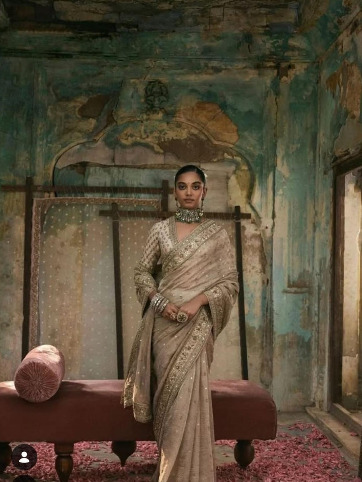 beige saree