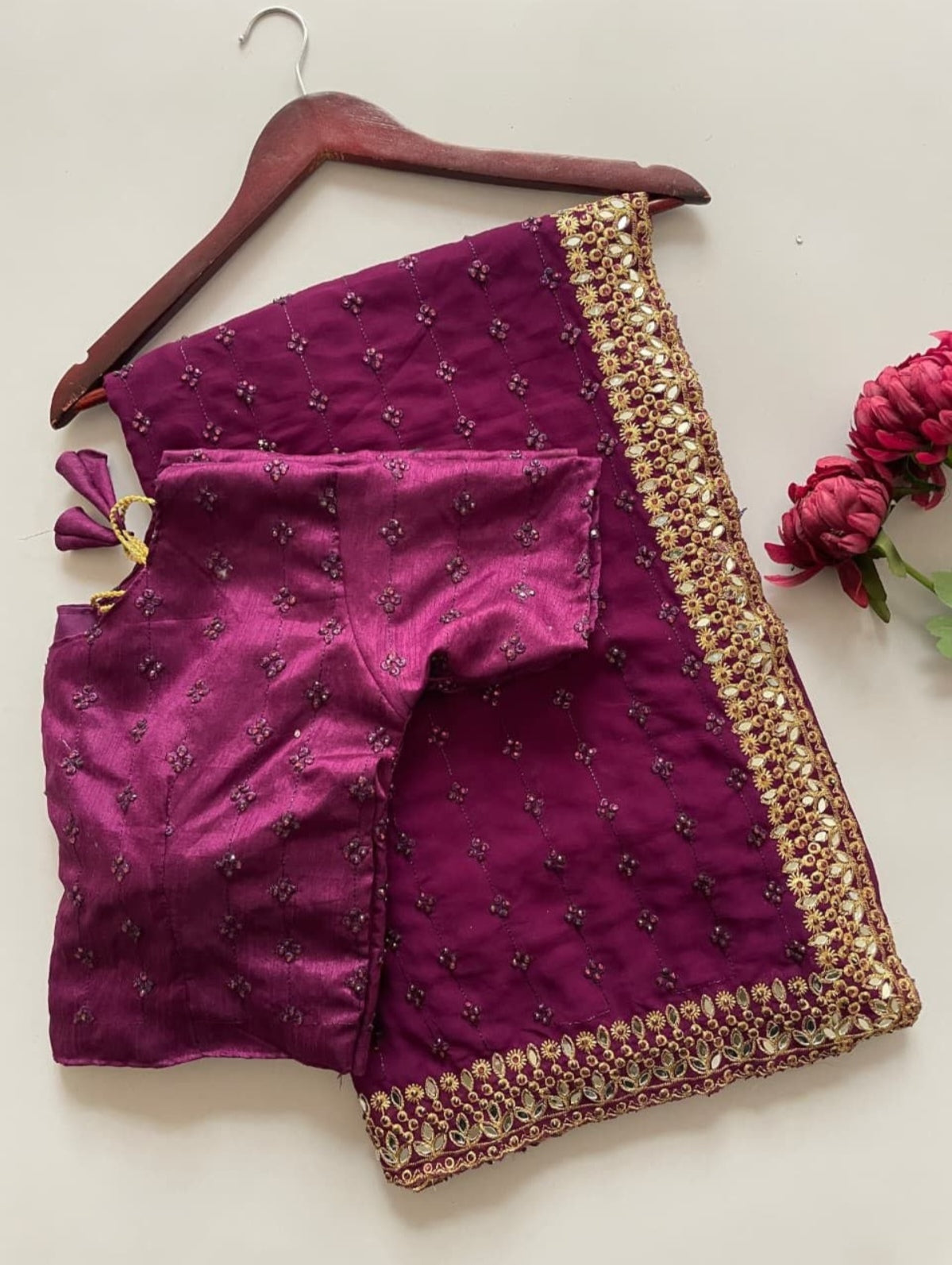 Deep purple saree