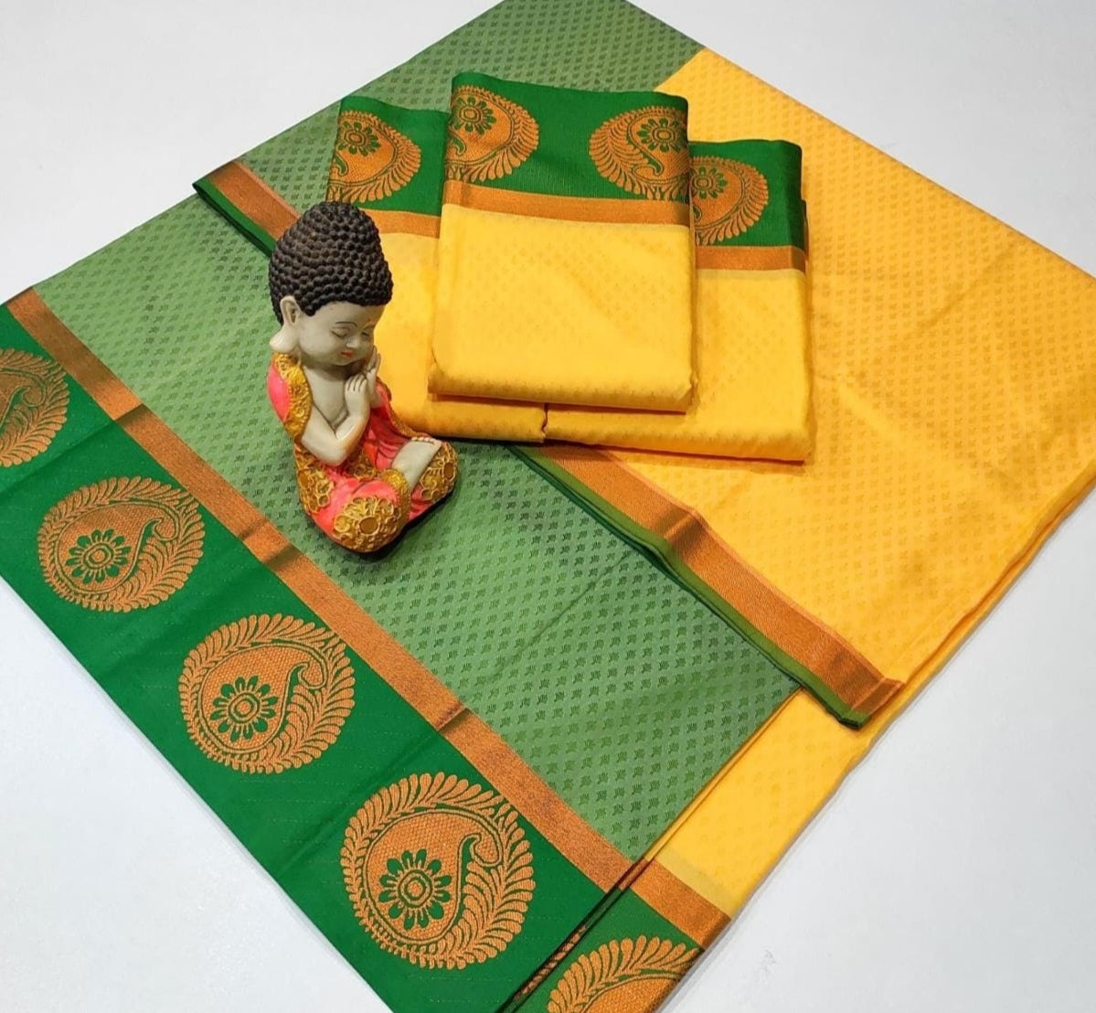 Yellow and green saree