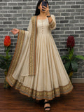 Beige South Indian inspired Anarkali