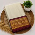 Gold and maroon silk saree