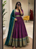 purple south Indian inspired anarkali