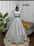 Grey embroided lehenga