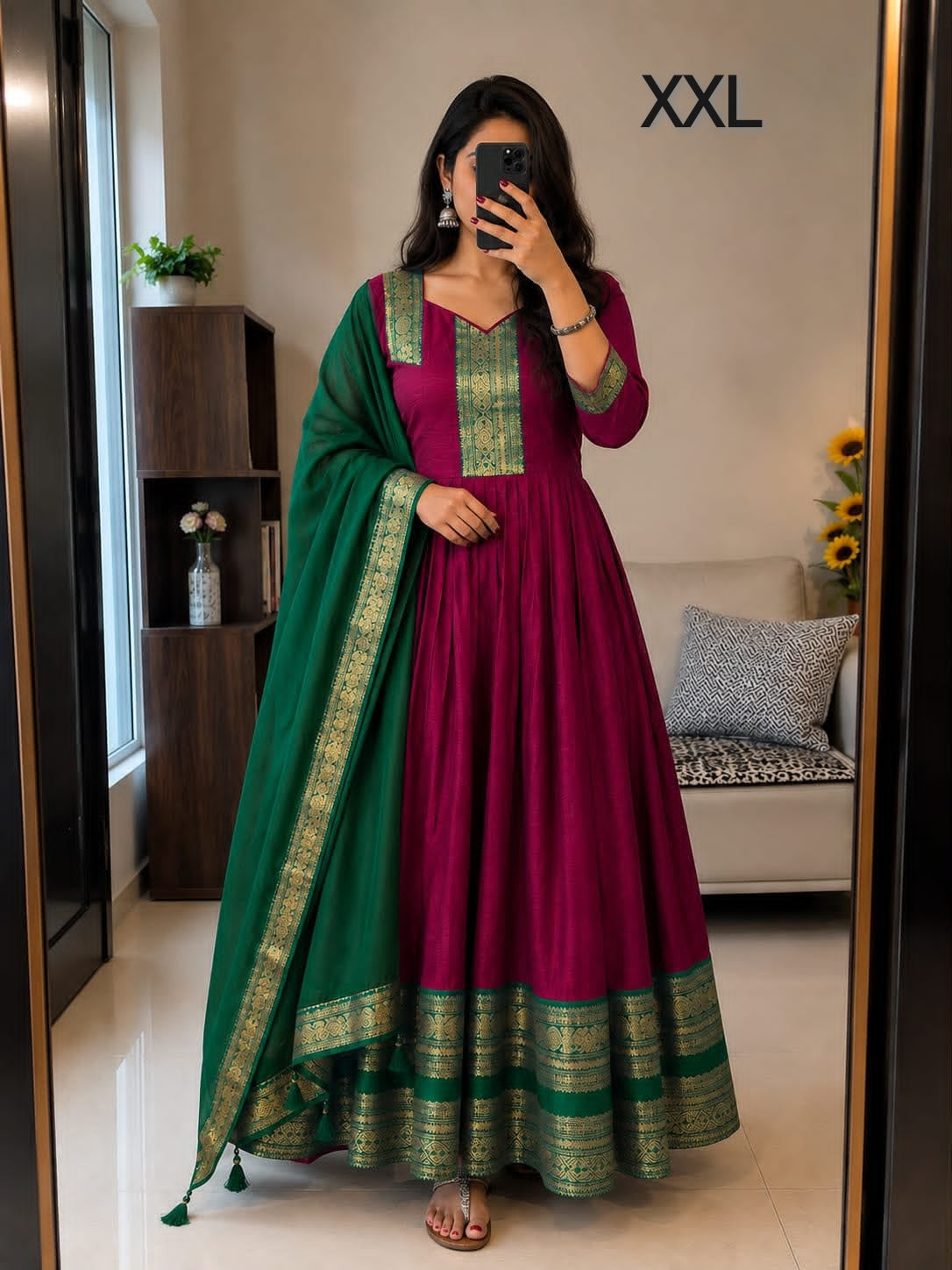 Maroon south Indian anarkali