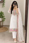 white 3 pcs salwar