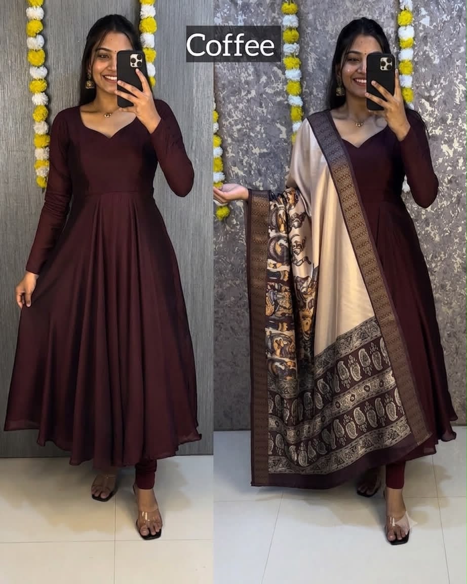 Brown plus size Anarkali