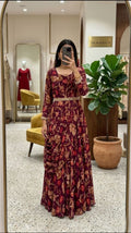 Purple saree gown