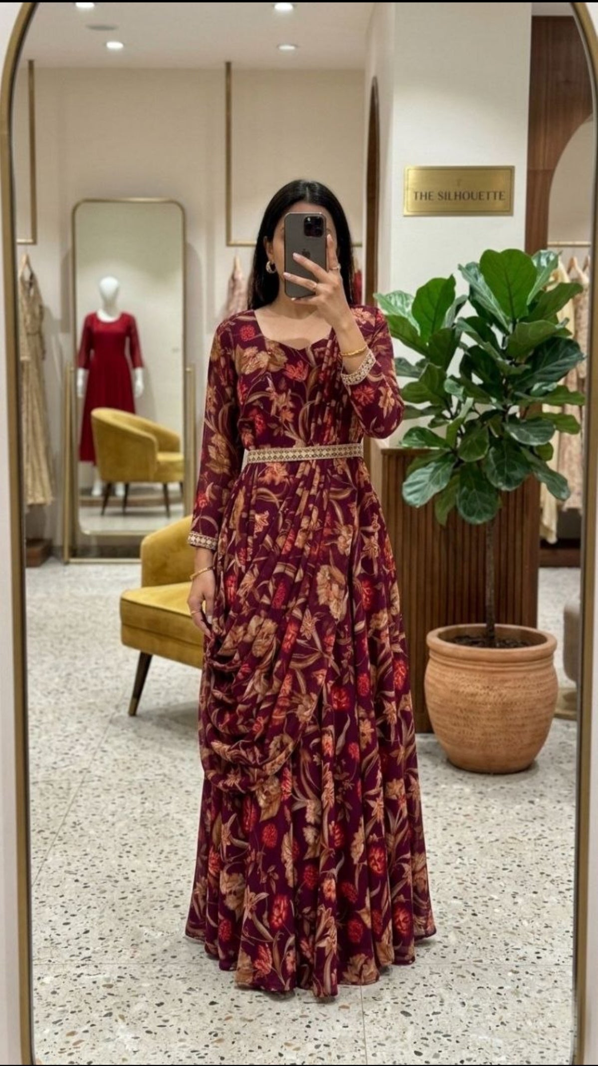 Purple saree gown
