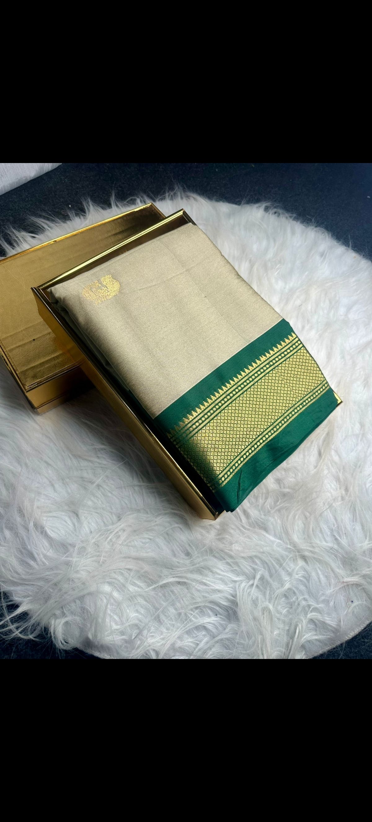 Gold and green sari