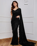 Black fully sequins saree
