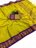 Yellow and purple saree