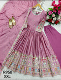 Pink and gold anarkali