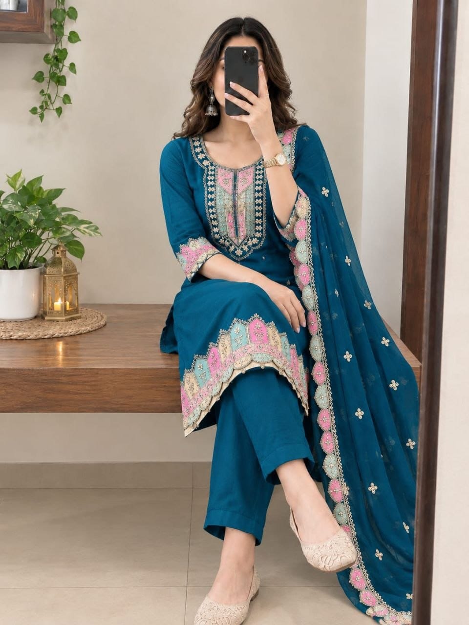 Blue 3 pc salwar