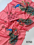 Pink peacock saree