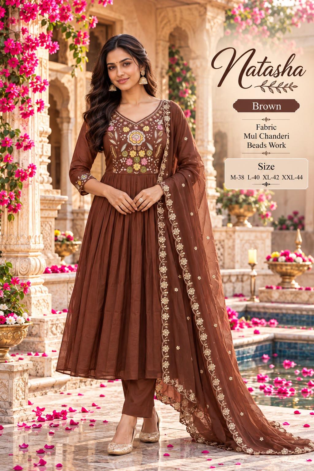 Brown 3pc salwar
