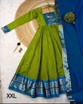 Lime green and blue Anarkali