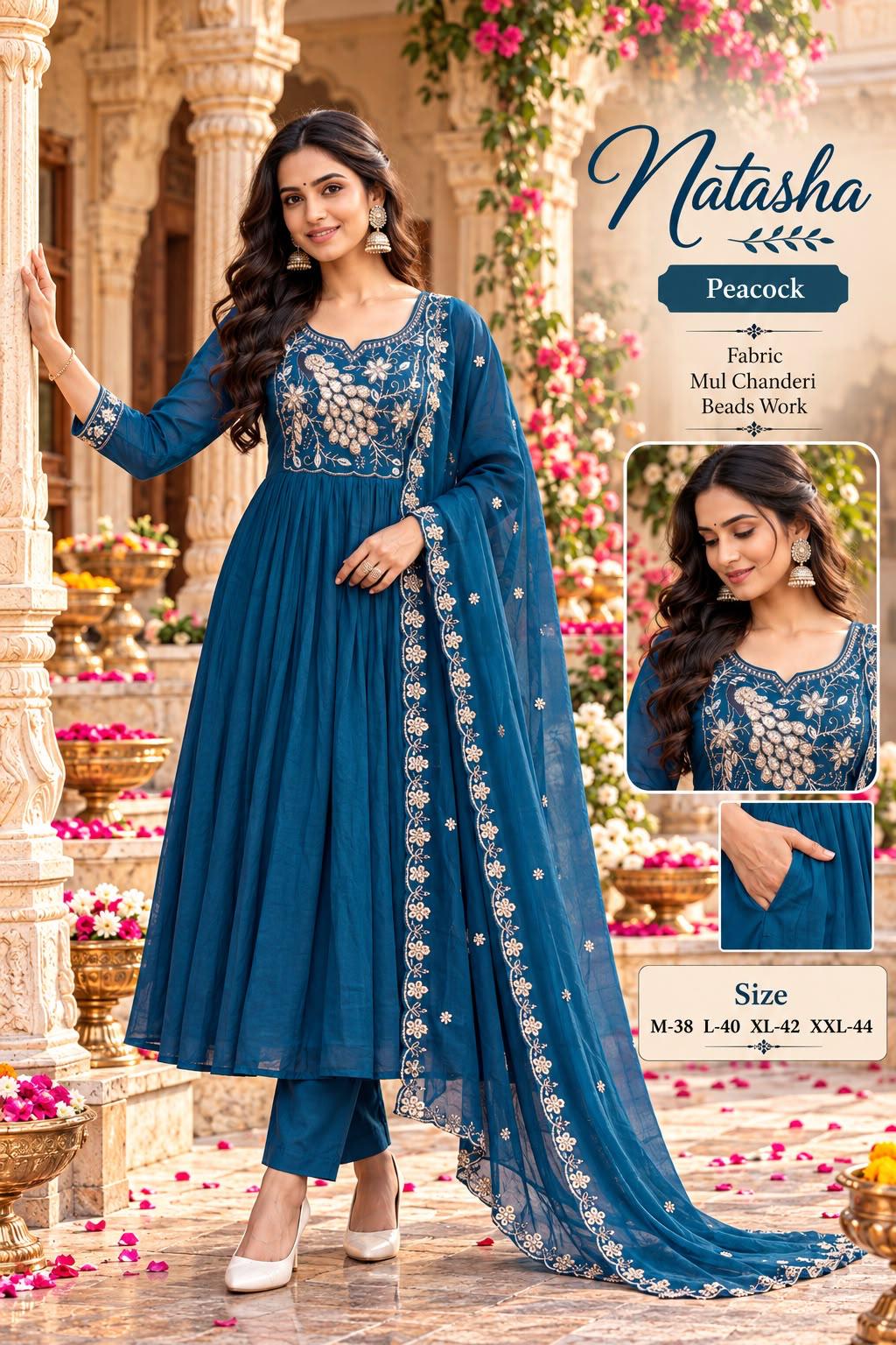 Blue 3pc salwar
