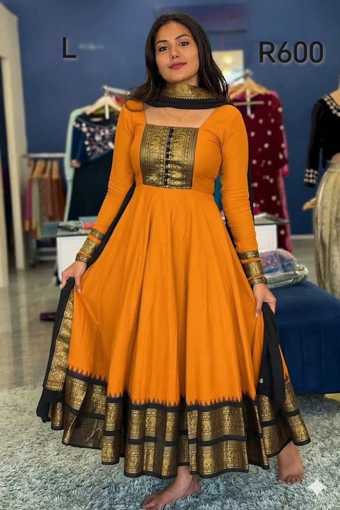 Orange and black Anarkali