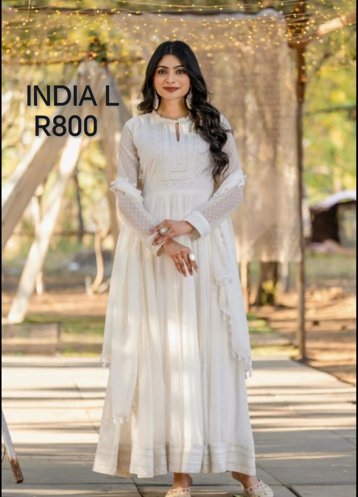 White Anarkali
