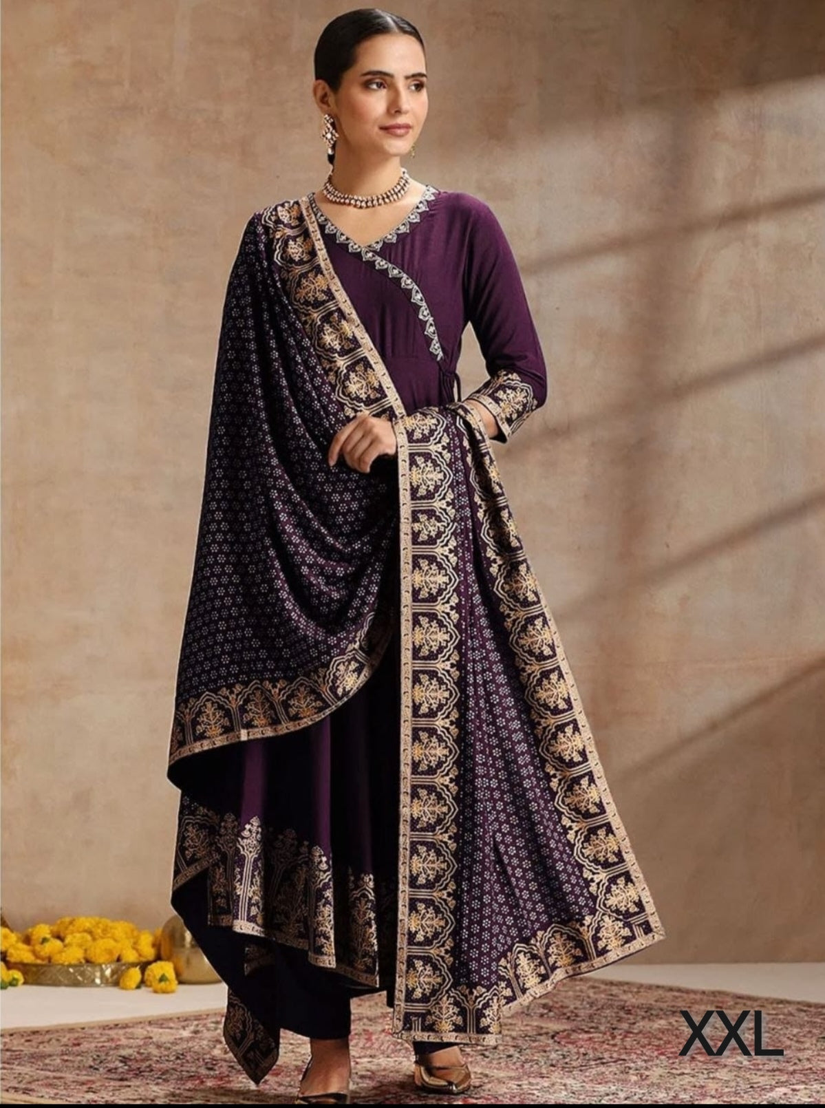 Purple and Gold Anarkali