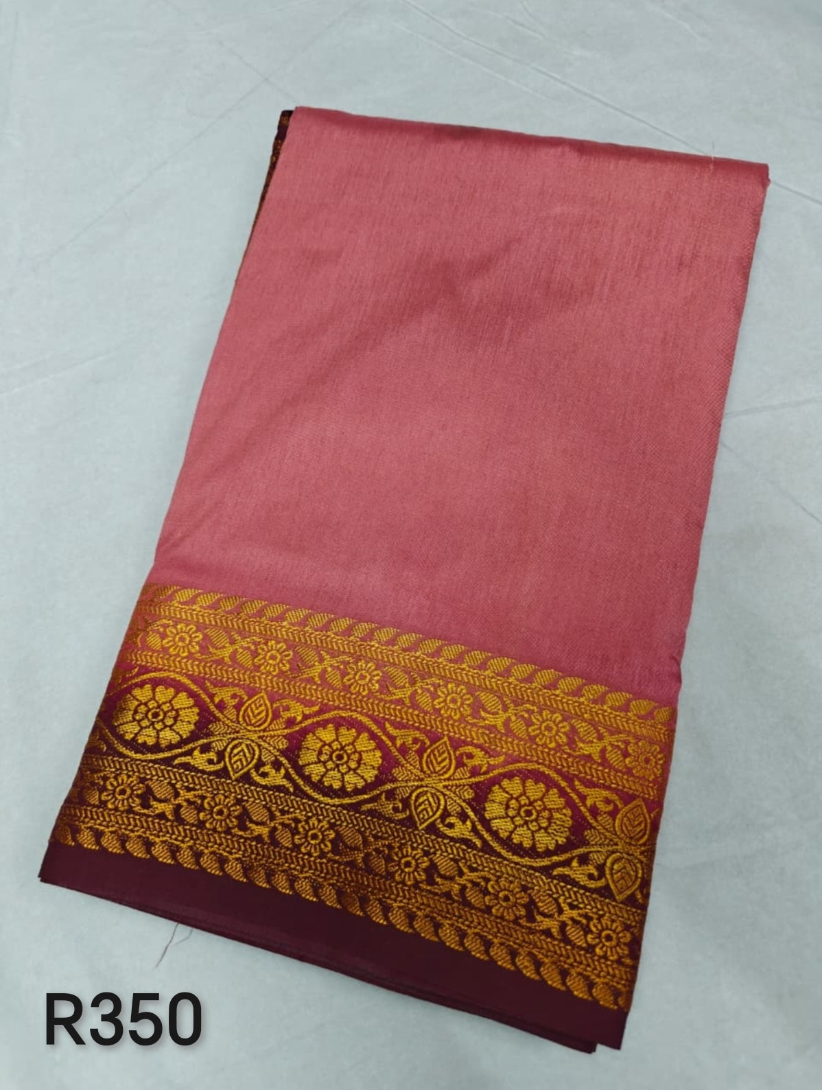 Pink and maroon sari