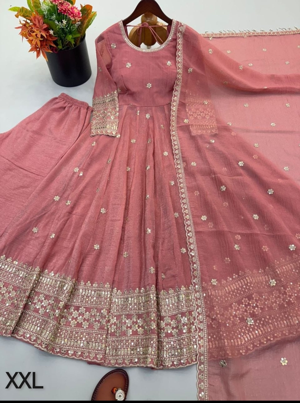 Pink 3pc Anarkali