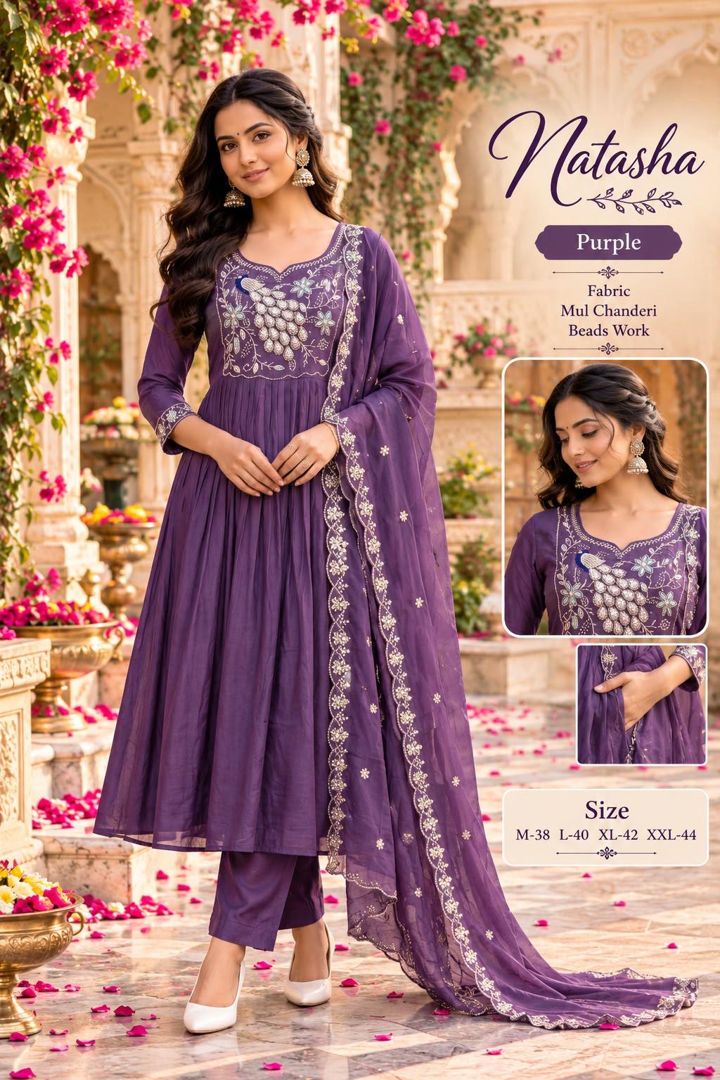 Purple 3pc salwar
