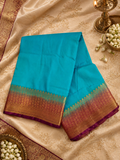 Turquoise and burgundy saree