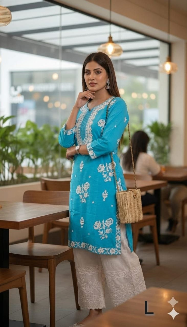 Blue and white co-ord