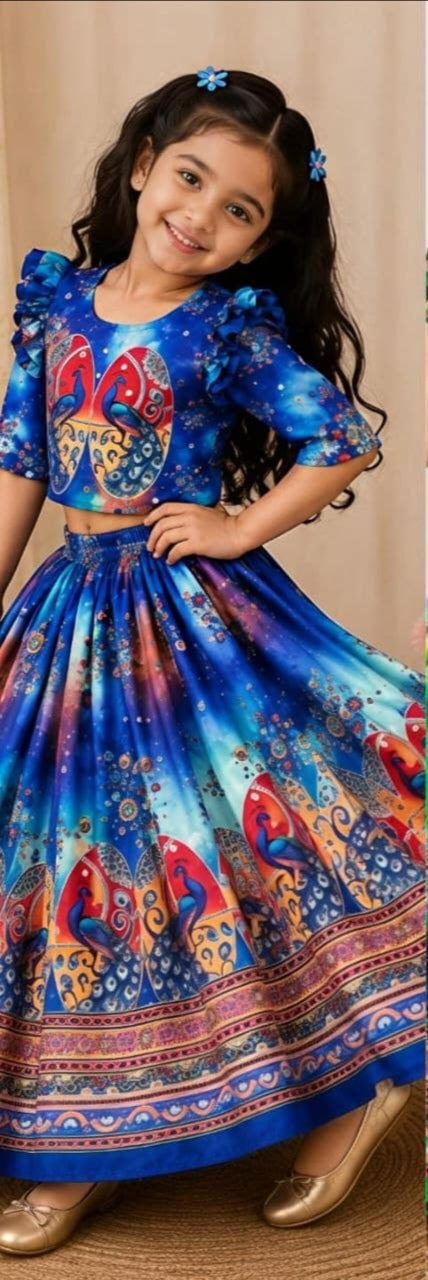 Blue peacock lehenga