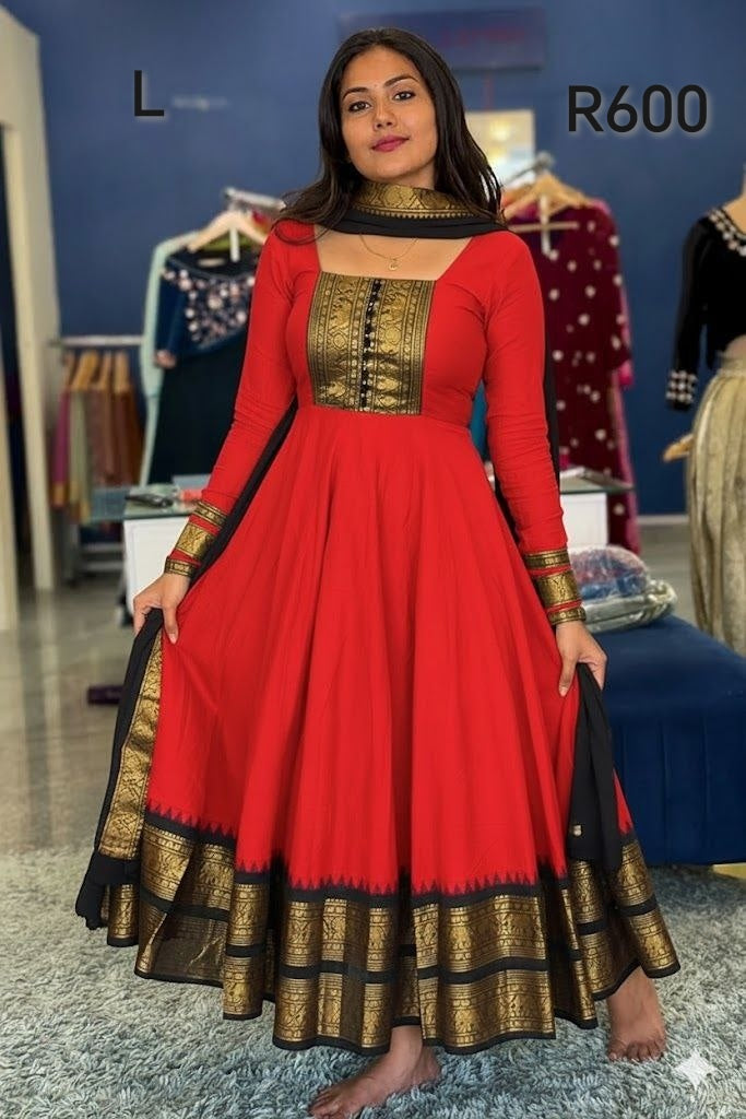 Red and black Anarkali
