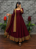 Maroon South India inspired Anarkali
