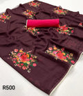 Brown and pink sari