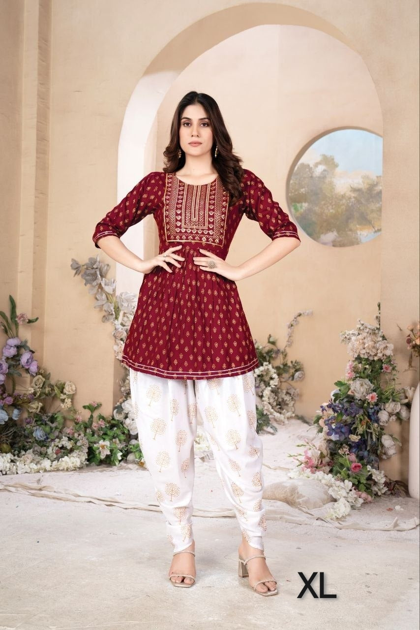 Red and white co-ord