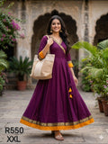 Purple and orange Anarkali