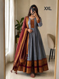 Grey south Indian inspired anarkali