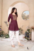 maroon and white co-ord